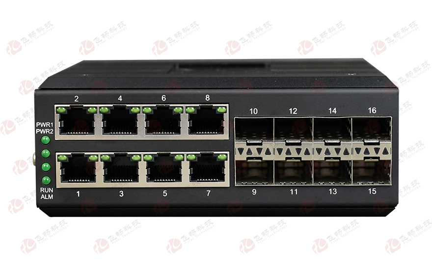 香蕉视频91黄片科技-工业轨式 全国产轻管理型8路千兆电+8路千兆SFP光口 香蕉视频APP导航